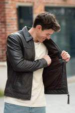 Brown lambskin jacket by Serge Pariente. Slim, soft, and versatile. - Image n°5