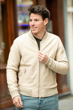 men's off-white leather bomber jacket - Image n°3