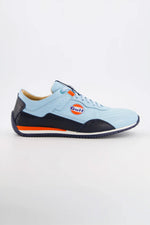 Low-top sneakers in light blue Gulf leather - Image n°1
