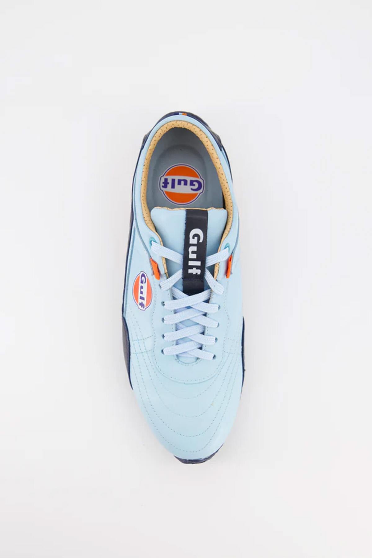 Low-top sneakers in light blue Gulf leather - Image n°4