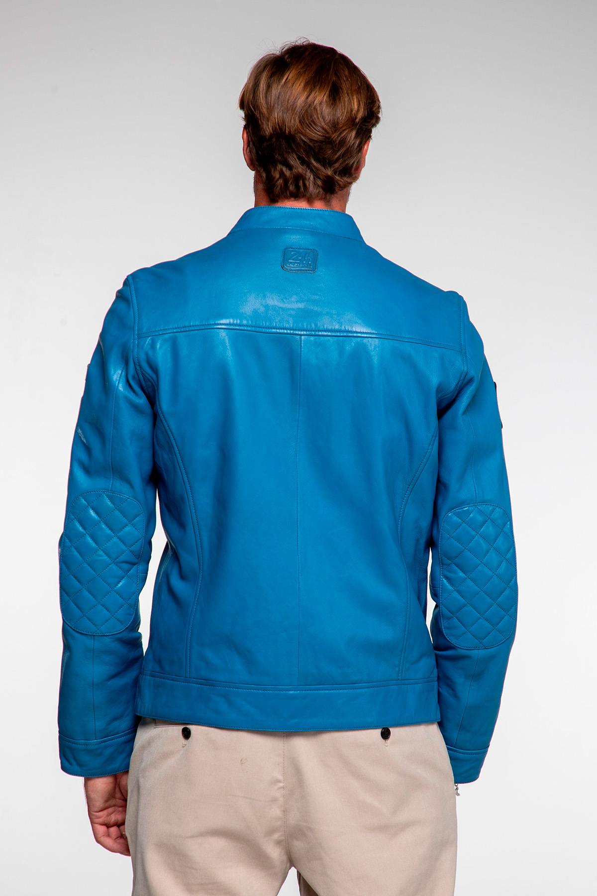 Lightweight blue sheepskin bomber, soft and timeless-McQueen's legacy. - Image n°4