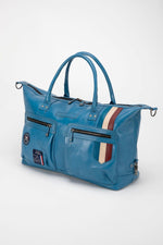 Steve McQueen blue leather 48-hour travel bag - Image n°3