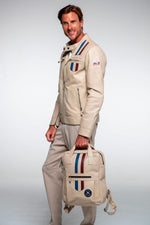 Steve McQueen licensed ecru leather backpack - Image n°4