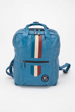Steve McQueen licensed blue leather backpack - Image n°1