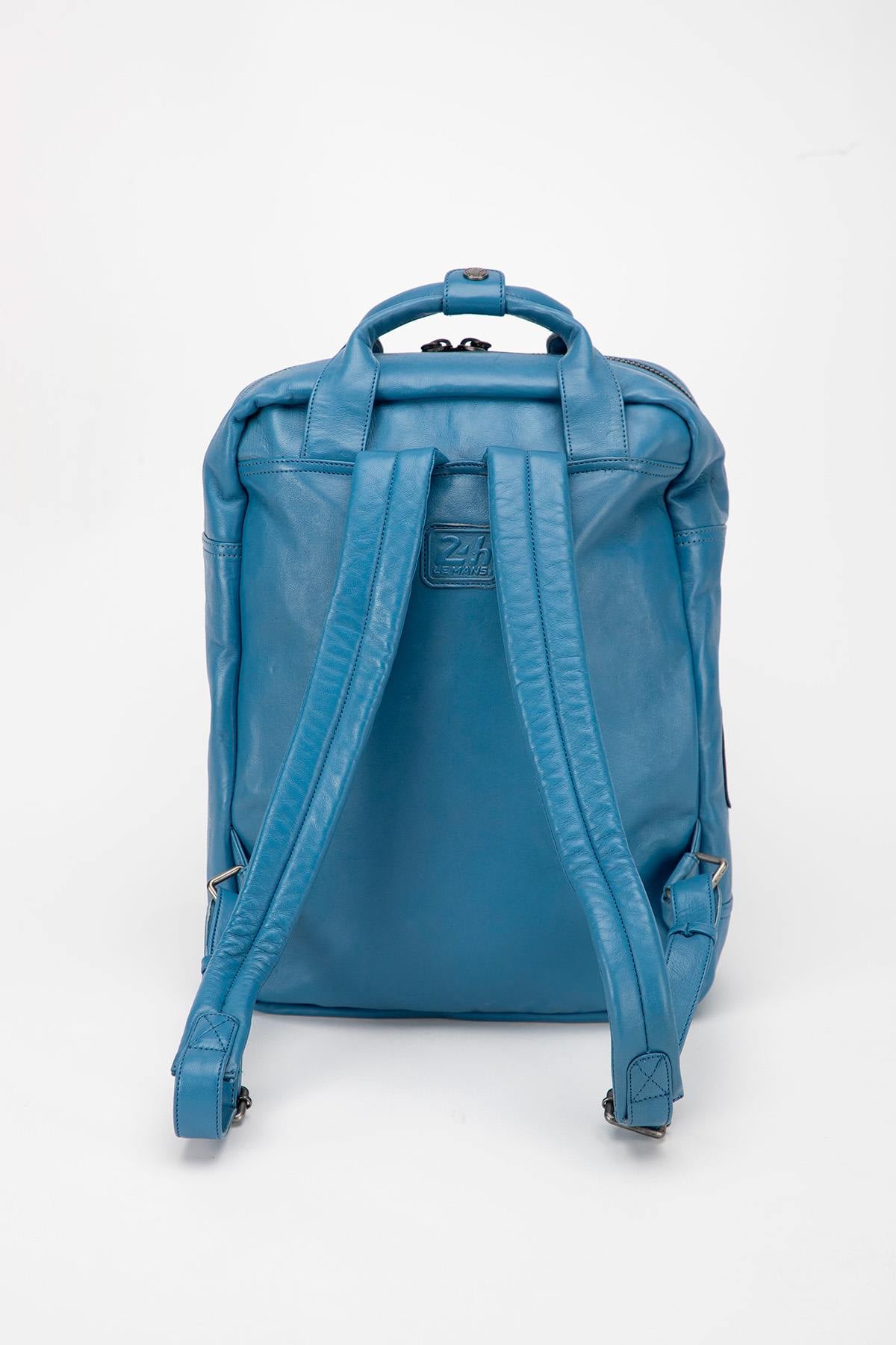 Steve McQueen licensed blue leather backpack - Image n°3