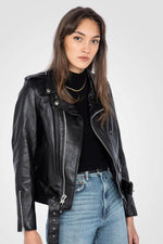 A slim women's Perfecto® in naked cowhide, crafted by Schott NYC. - Image n°2
