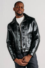 Horsehide trucker jacket made in USA - Image n°1