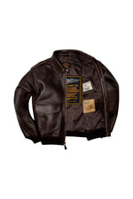 A-2 pilot jacket in brown leather - Image n°6