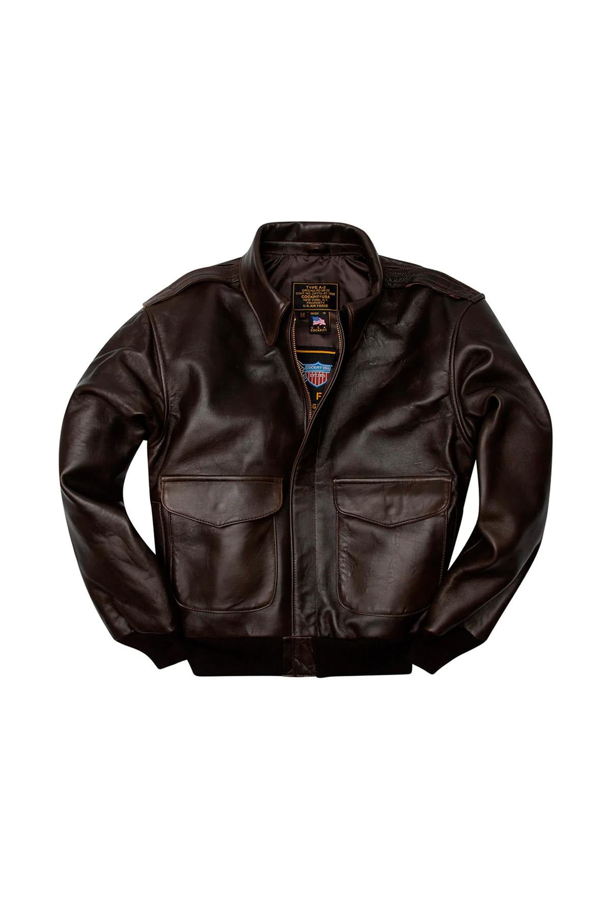 A-2 pilot jacket in brown leather - Image n°4