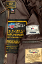 A-2 pilot jacket in brown leather - Image n°7