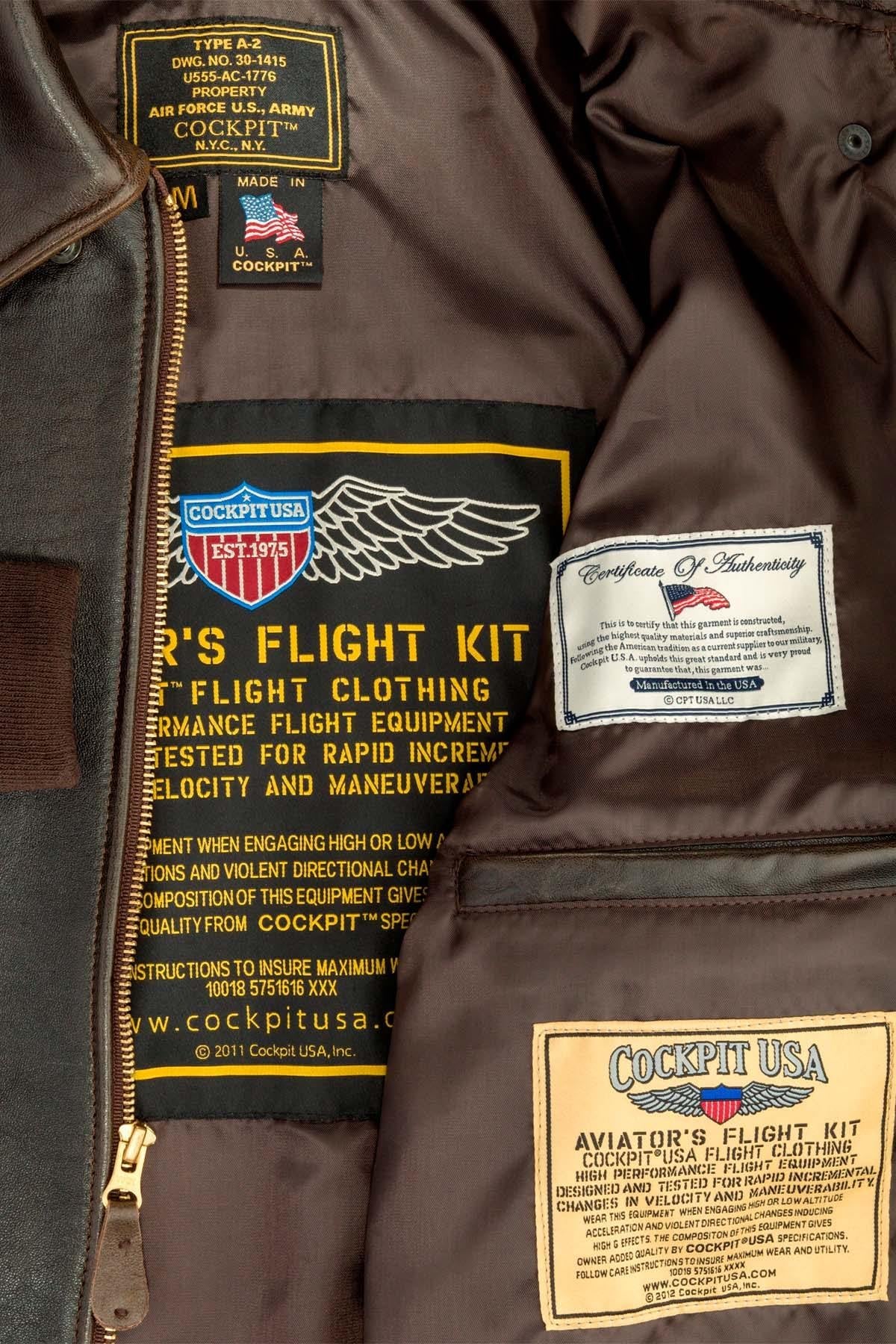 A-2 pilot jacket in brown leather - Image n°7