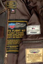 A-2 pilot jacket in brown leather - Image n°7