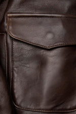 A-2 pilot jacket in brown leather - Image n°5