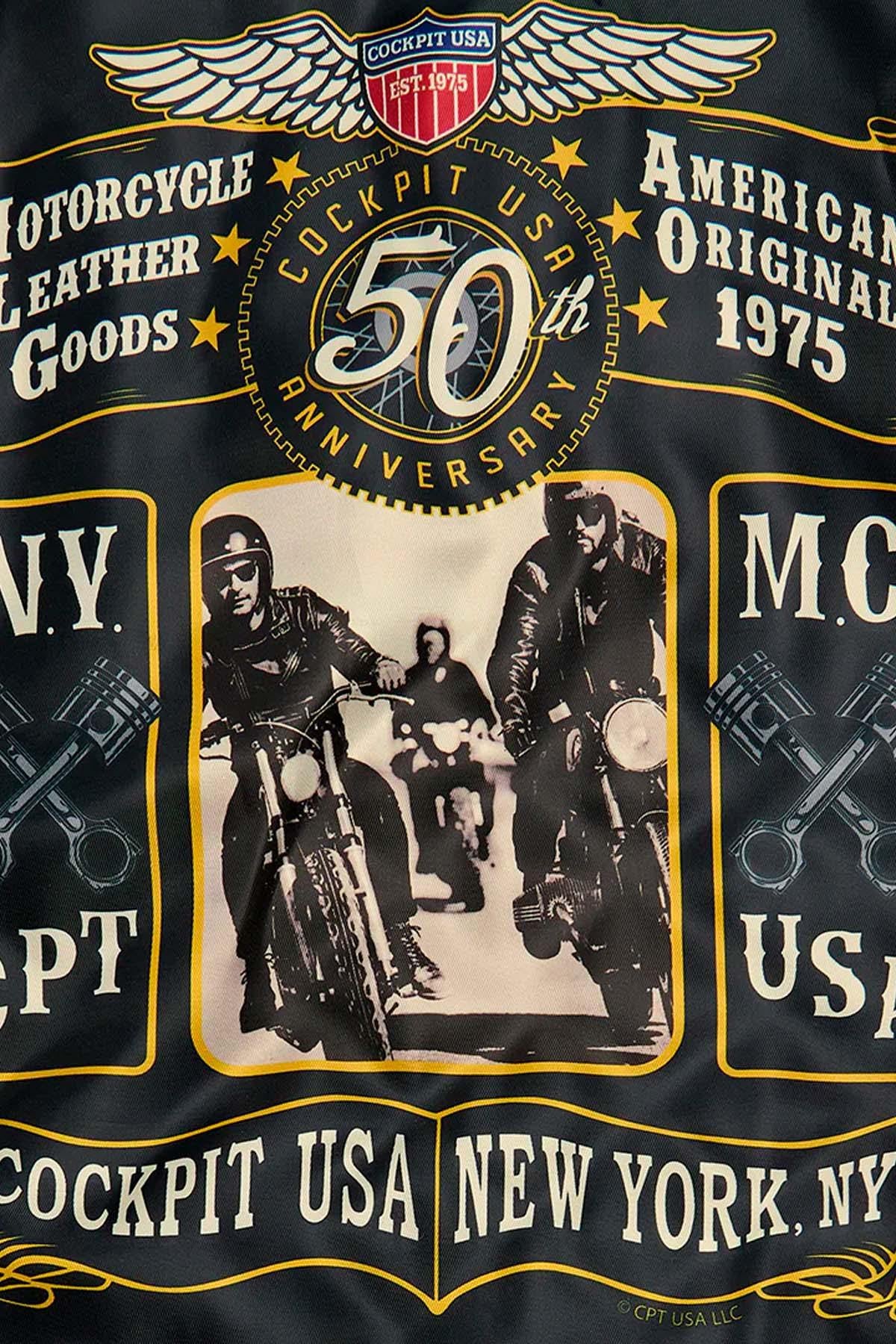 Anniversary edition motorcycle jacket with removable fur collar - Image n°4
