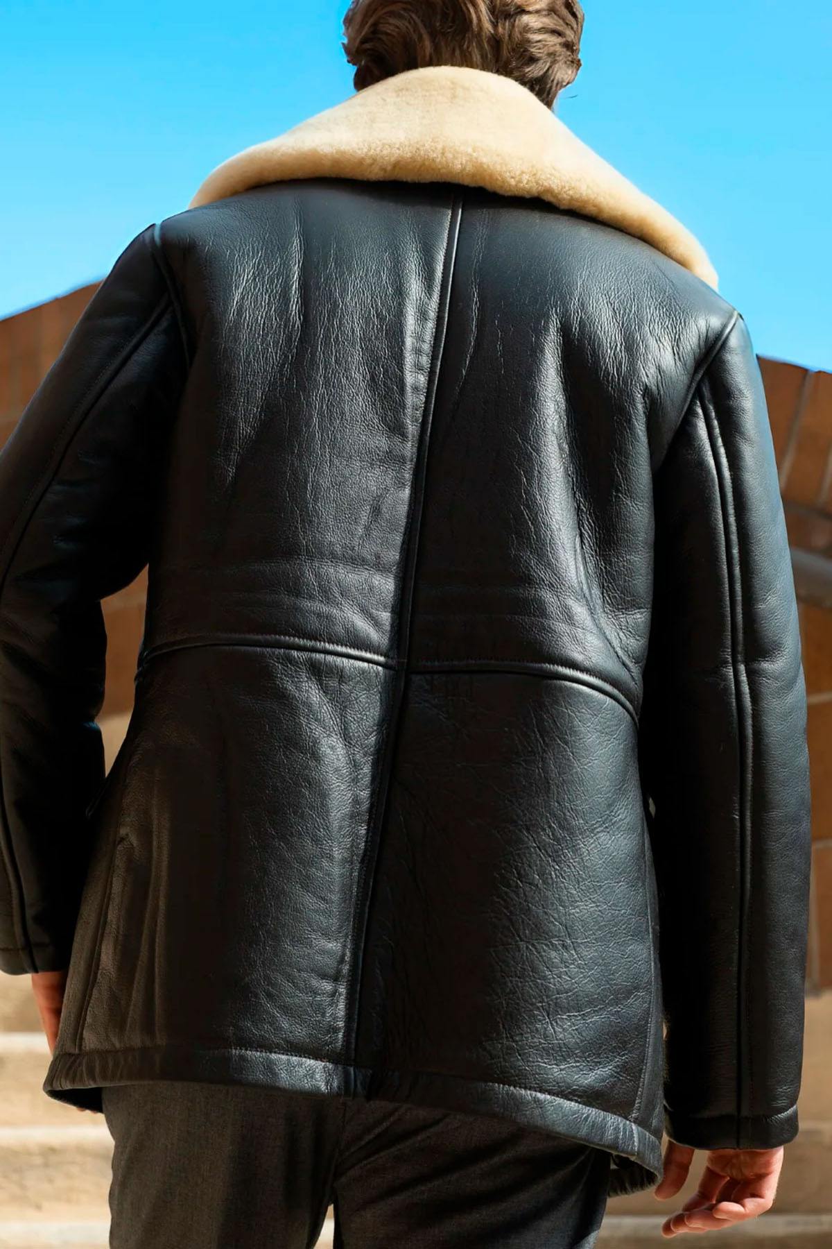 Brown shearling coat Made in USA - Image n°2