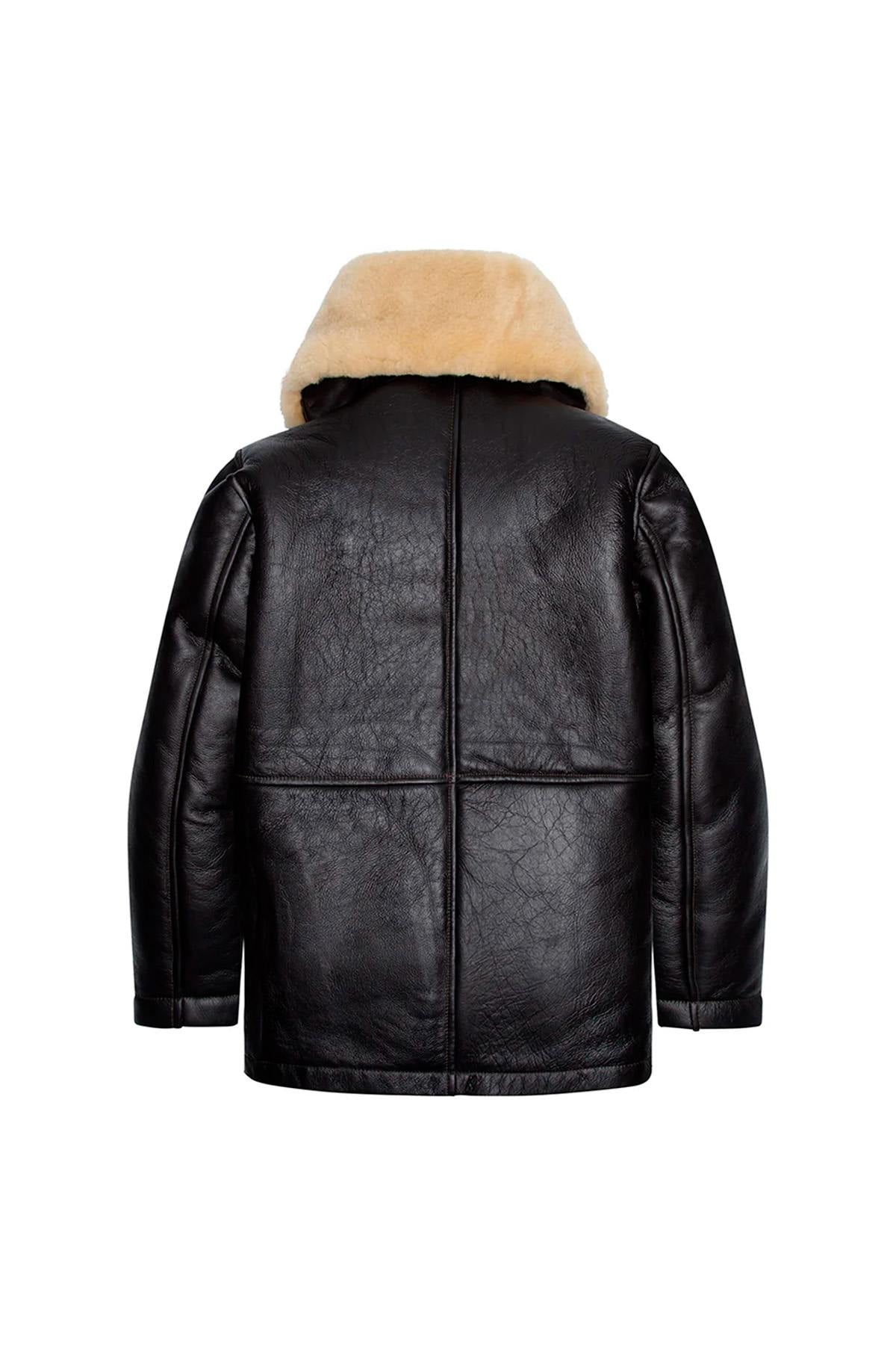 Brown shearling coat Made in USA - Image n°6