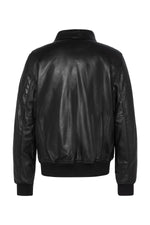 CWU black leather jacket with removable Velcro logo - Image n°8