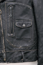 Vintage-style leather biker jacket, Made in the USA - Image n°3