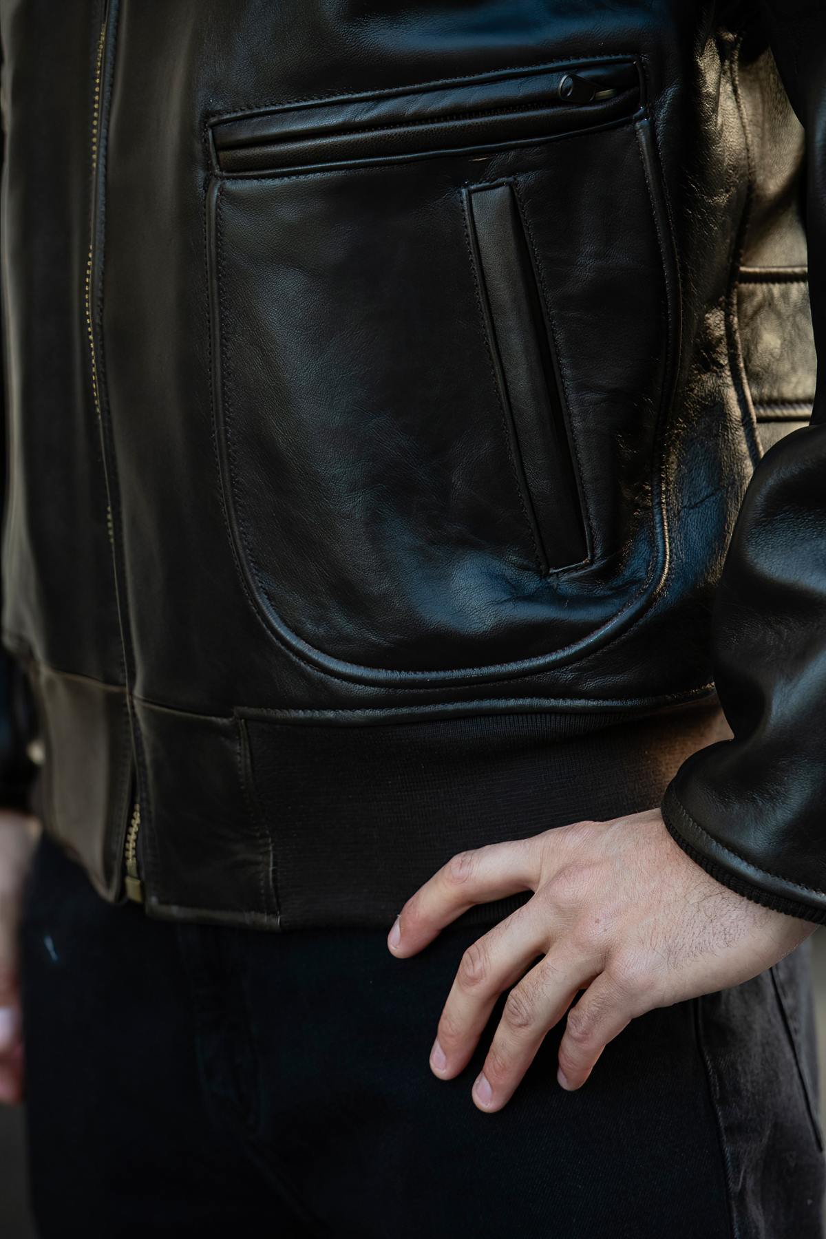 Vintage-style Mod Raiders leather aviator jacket - Image n°8