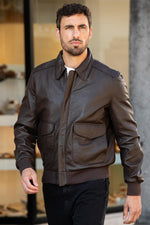 Classic brown pilot jacket - Image n°5