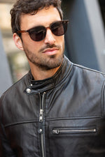 Schott's LCAIDAN BLACK: a lambskin biker jacket with minimalist lines. - Image n°2