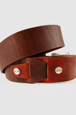 Brown leather belt with embossed Von Dutch logo - Image n°3