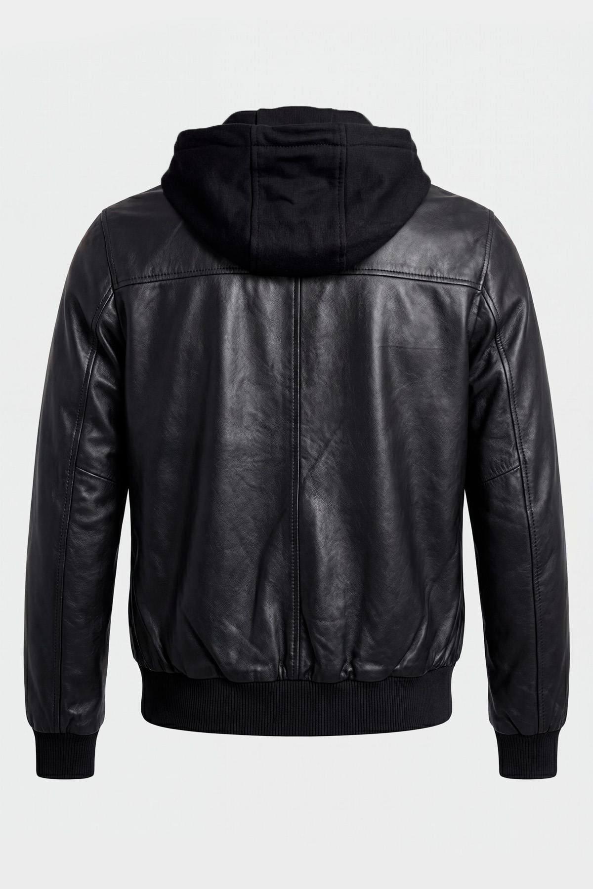 Versatile 3-in-1 black leather jacket - Image n°4