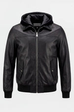 Versatile 3-in-1 black leather jacket - Image n°2