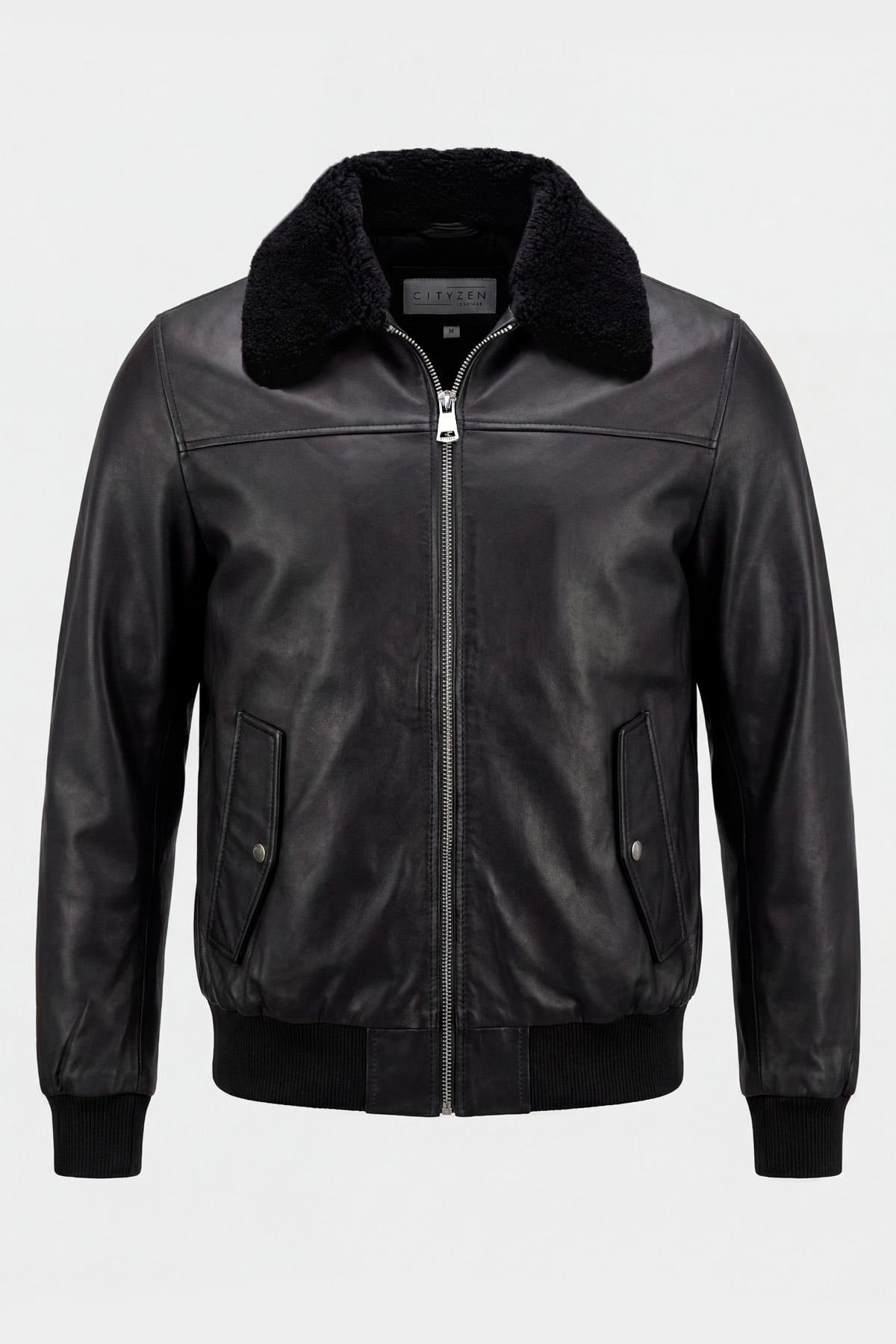 Versatile 3-in-1 black leather jacket - Image n°7