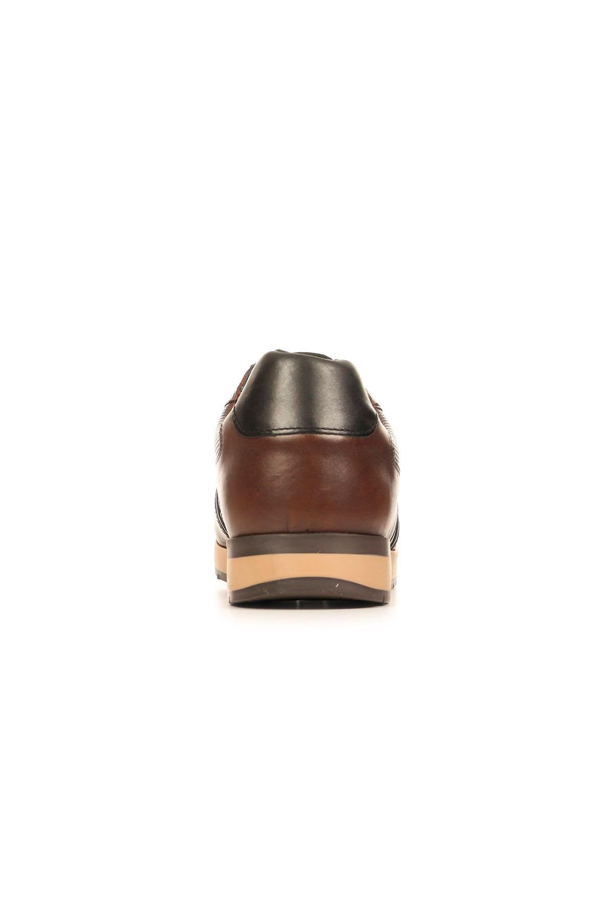Chestnut leather low-top sneakers - Image n°5