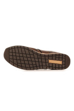 Chestnut leather low-top sneakers - Image n°6