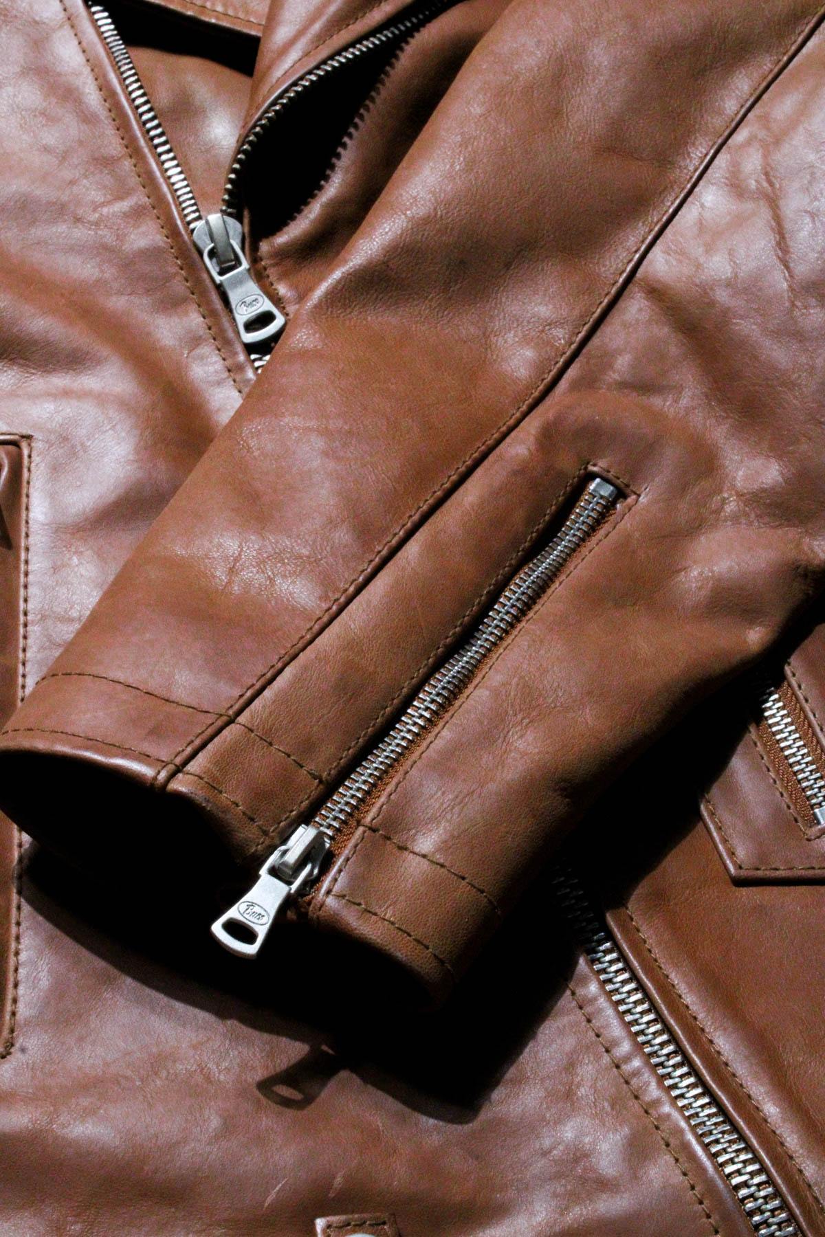 Buco J-21R leather jacket - cognac Cow Vintage, warm golden caramel tone - Image n°8