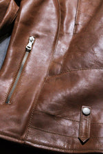 Buco J-21R leather jacket - cognac Cow Vintage, warm golden caramel tone - Image n°11