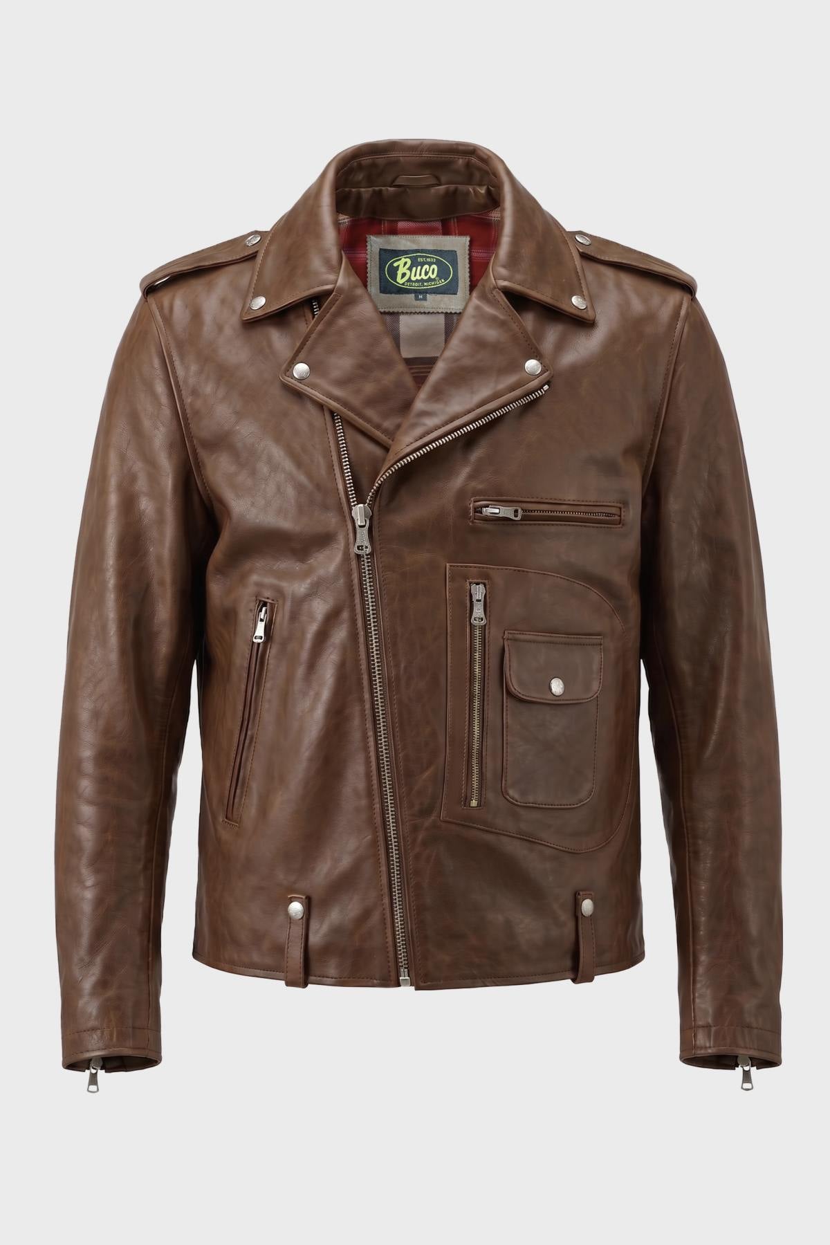 Buco J-21R leather jacket - brown Cow Vintage, deep tone with natural patina - Image n°4