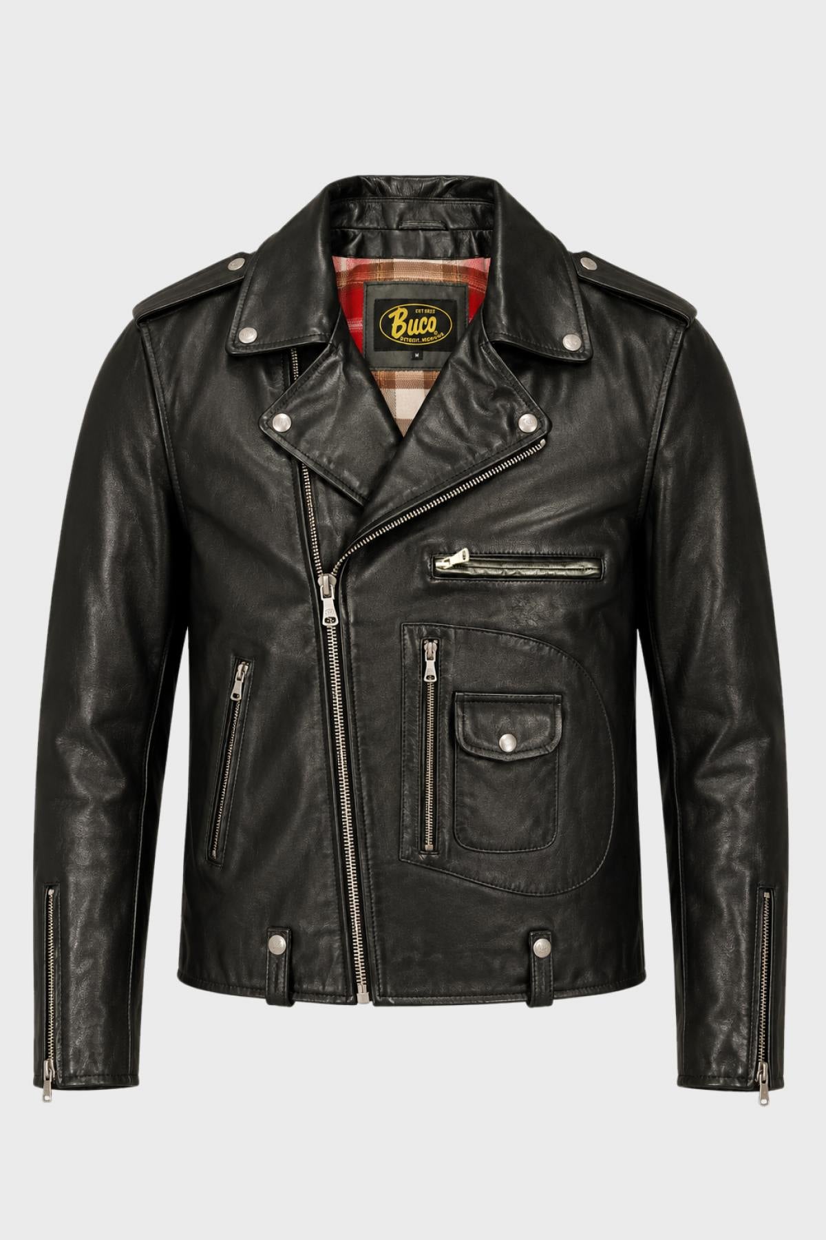 Buco J-21R leather jacket - black Cow Vintage, American cut - Image n°4