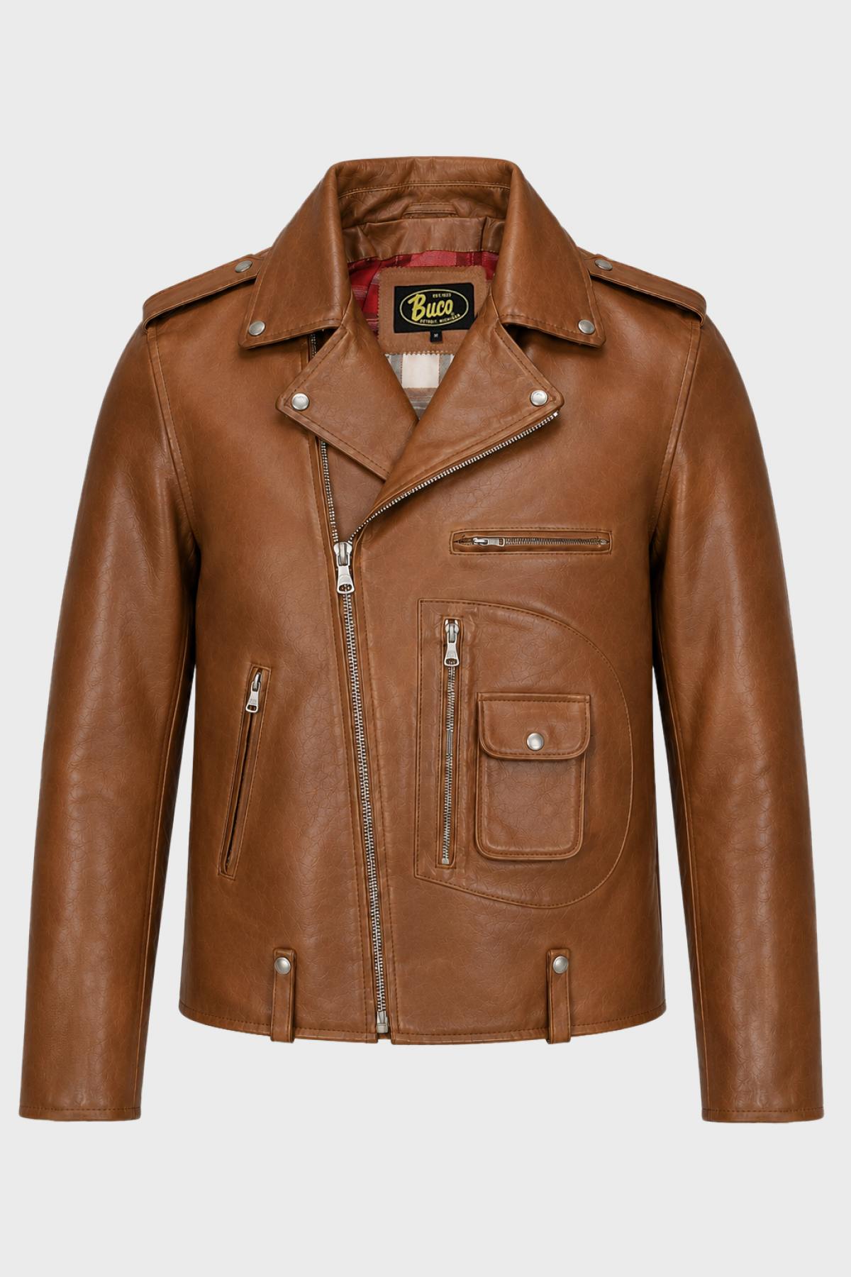 Buco J-21R leather jacket - cognac Cow Vintage, warm golden caramel tone - Image n°5