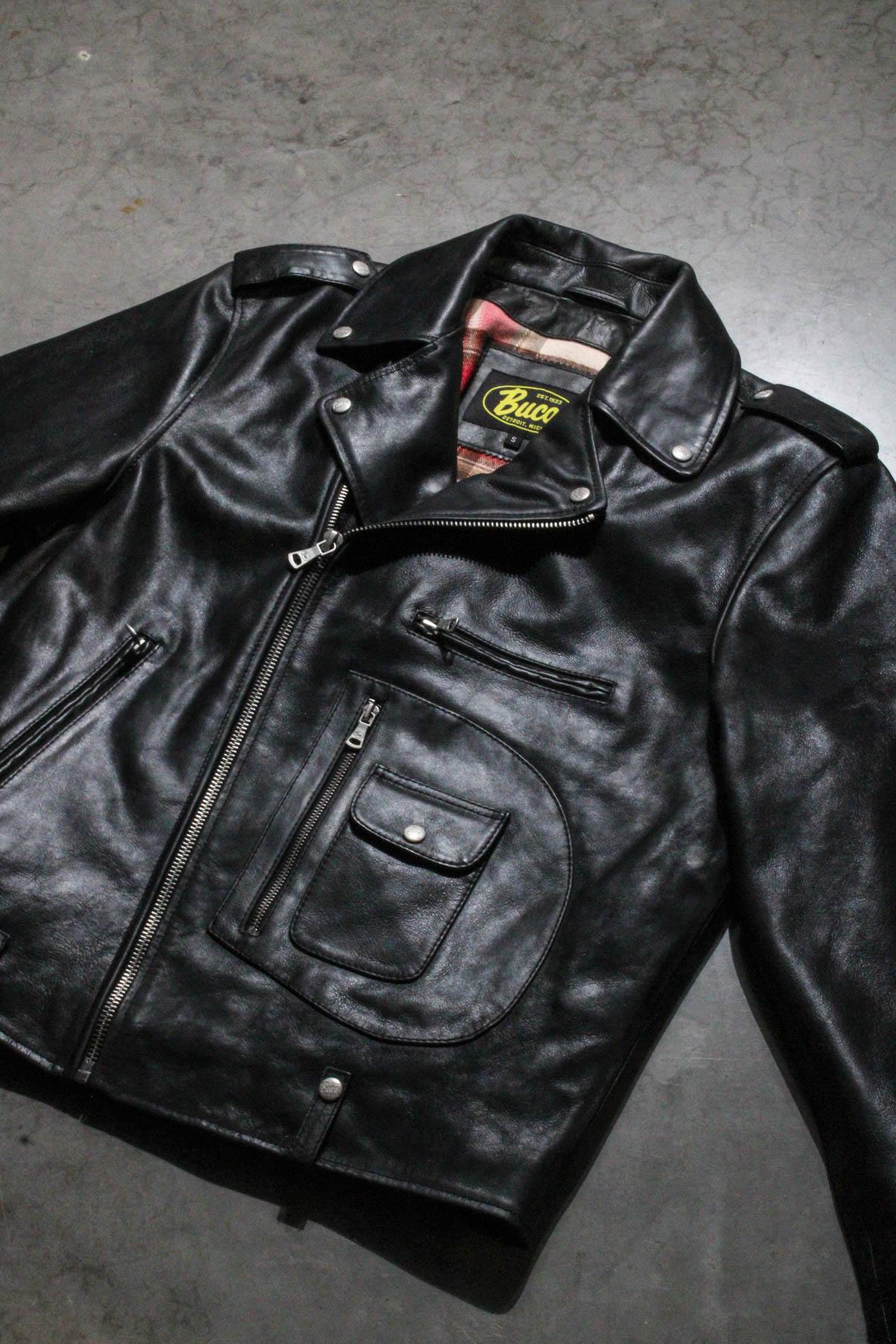 Buco J-21R leather jacket - black Cow Vintage, American cut - Image n°2
