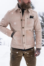 Master jacket in a faded beige-cognac finish - Image n°1