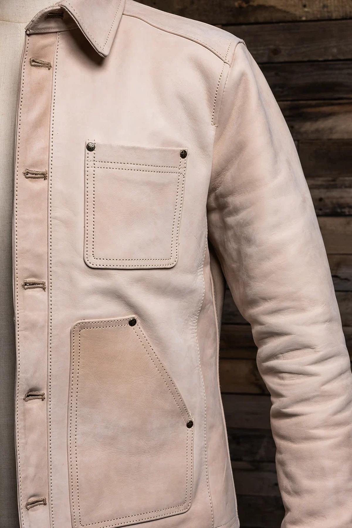 Master jacket in a faded beige-cognac finish - Image n°15
