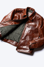 Cowhide leather jacket with a shirt collar - Image n°6