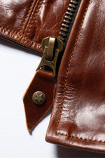 Cowhide leather jacket with a shirt collar - Image n°10