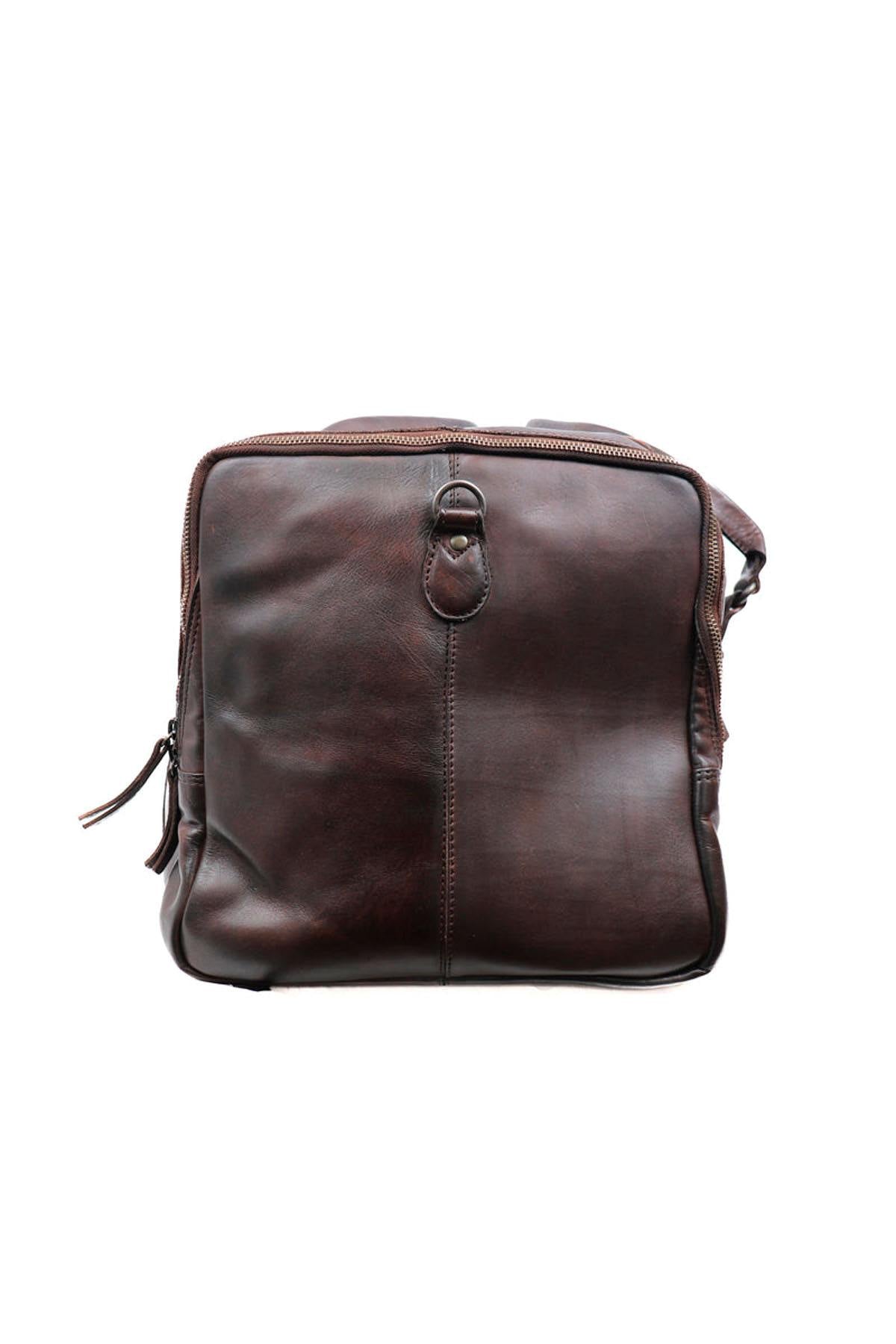 Spacious brown leather travel bag - Image n°4