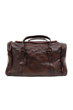 Spacious brown leather travel bag - Image n°1