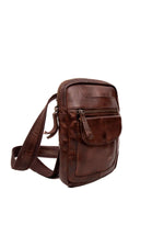 Brown leather satchel - Image n°6
