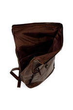 Vintage brown leather backpack - Image n°5