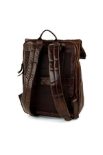 Vintage brown leather backpack - Image n°3