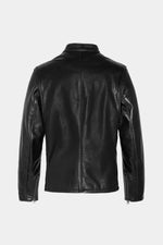 Black cowhide café racer jacket – Made in USA - Image n°5