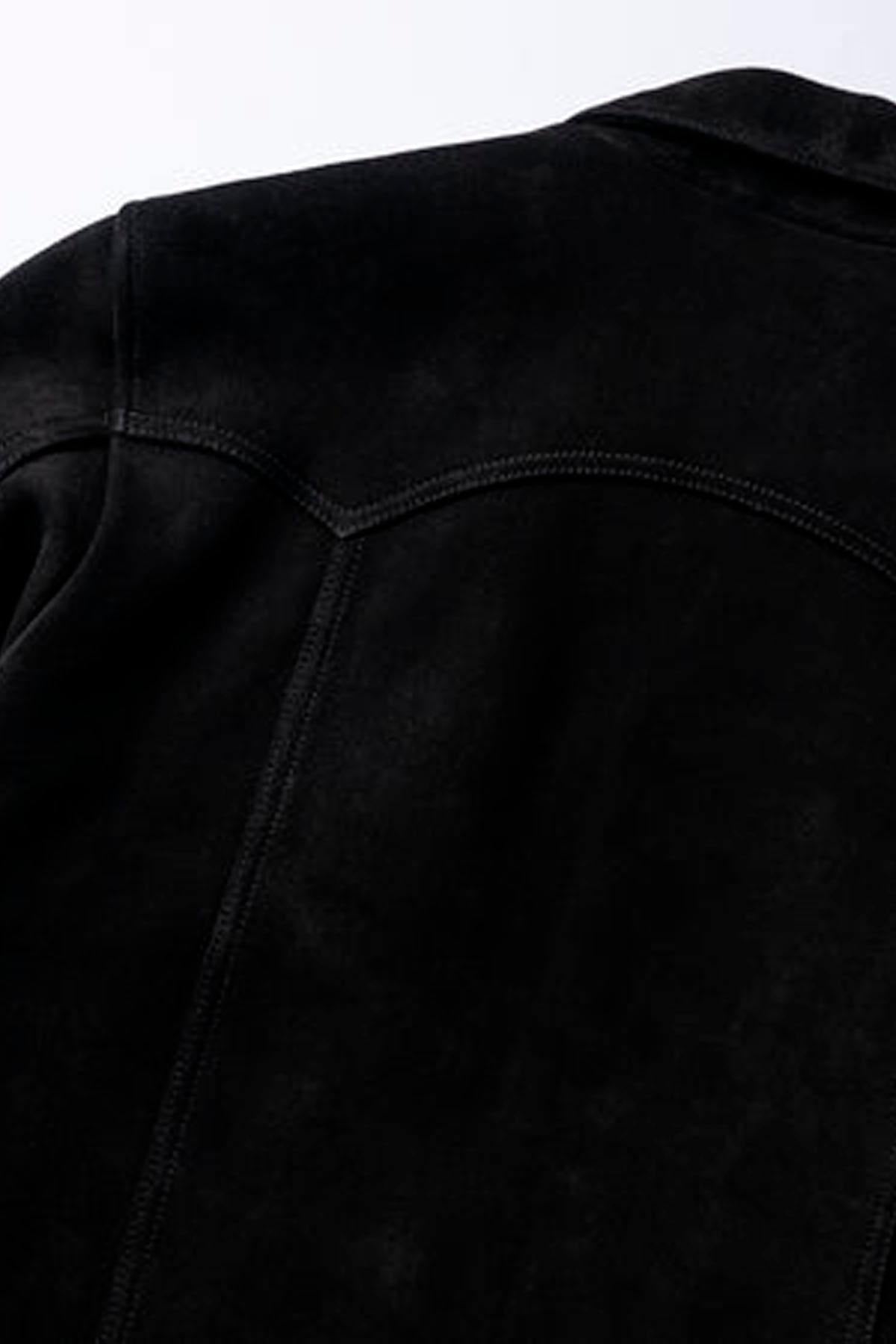 Midnight blue suede jacket with Western embroidery - Image n°10