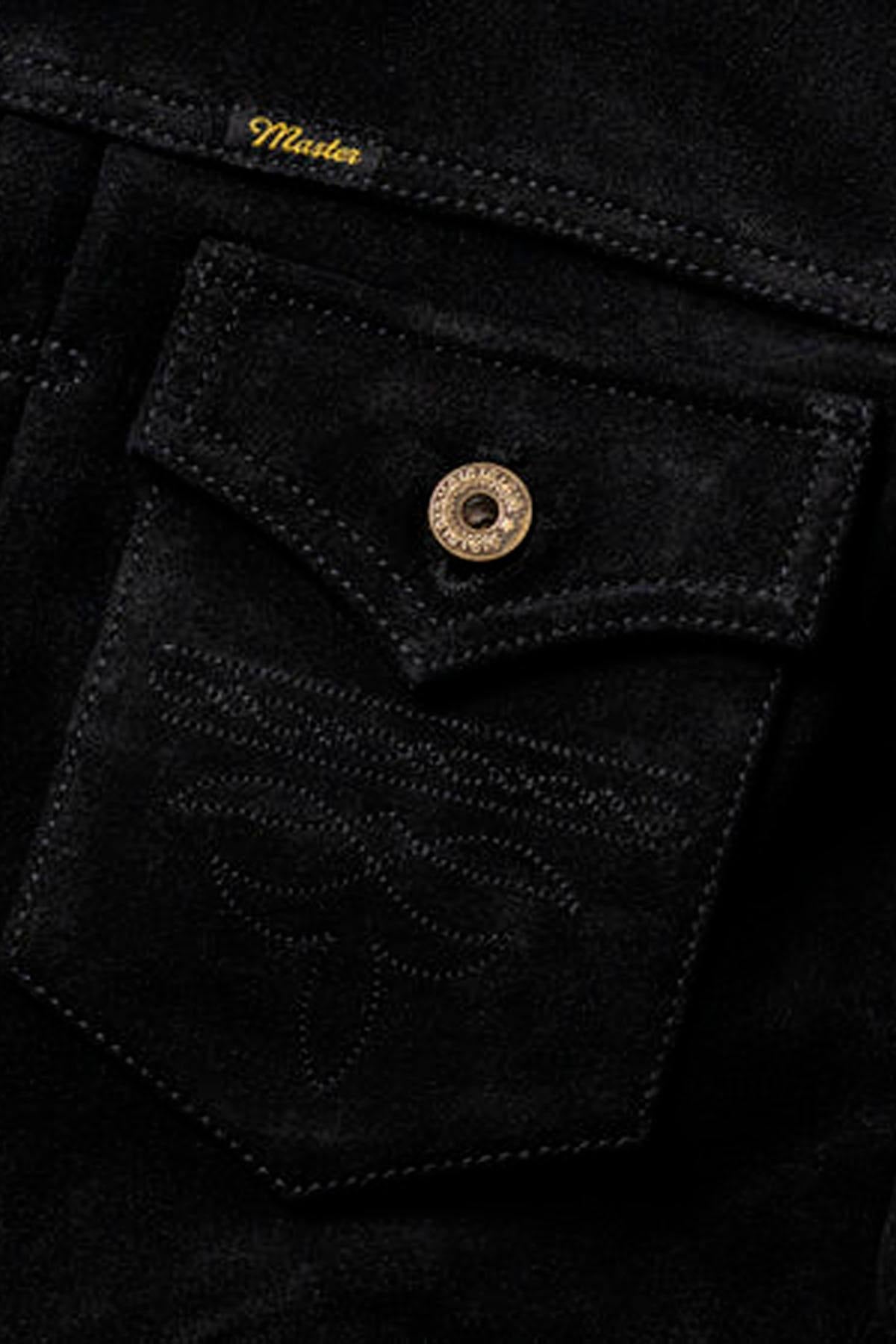 Midnight blue suede jacket with Western embroidery - Image n°3