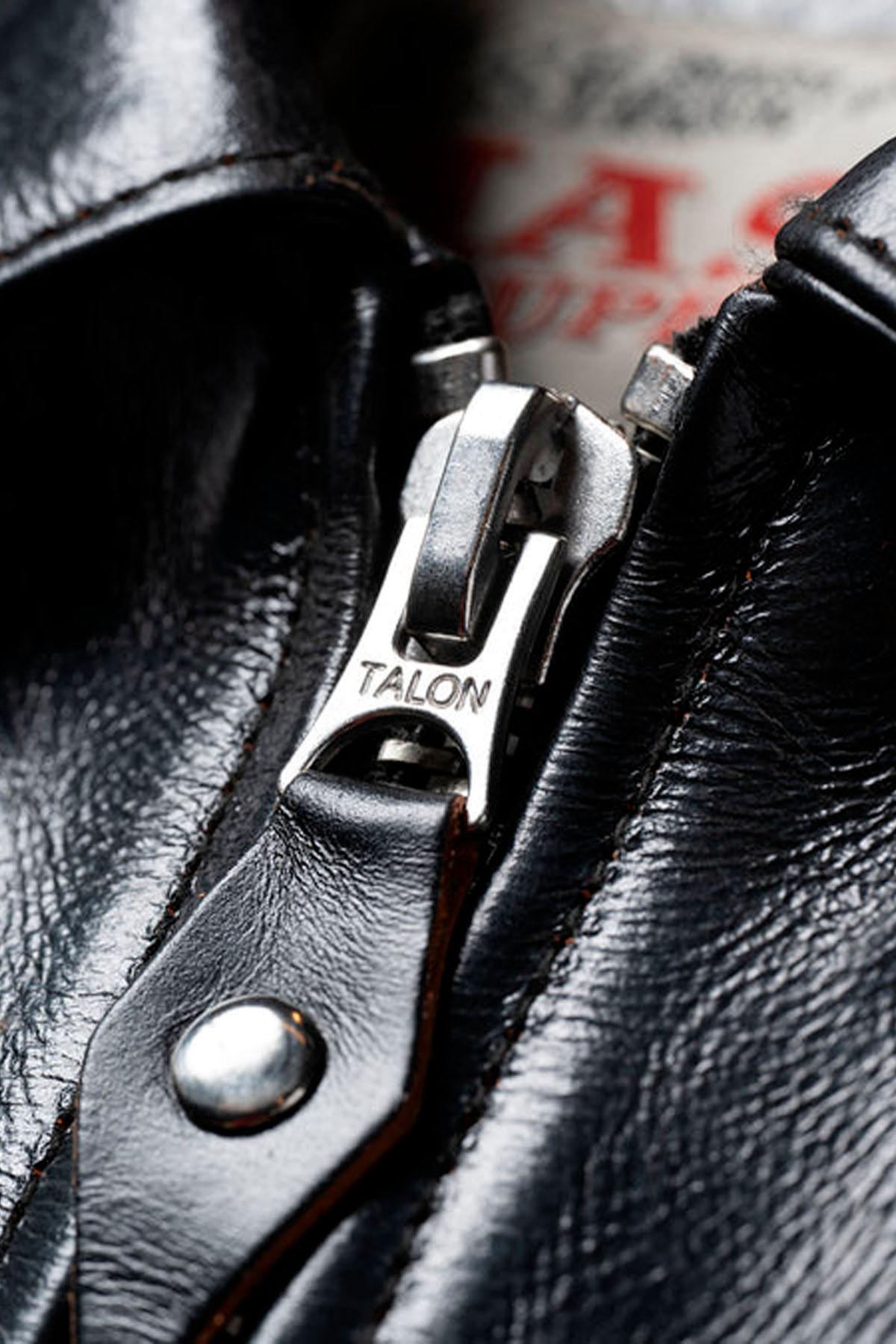 Glossy black leather jacket with a shirt collar - Image n°6